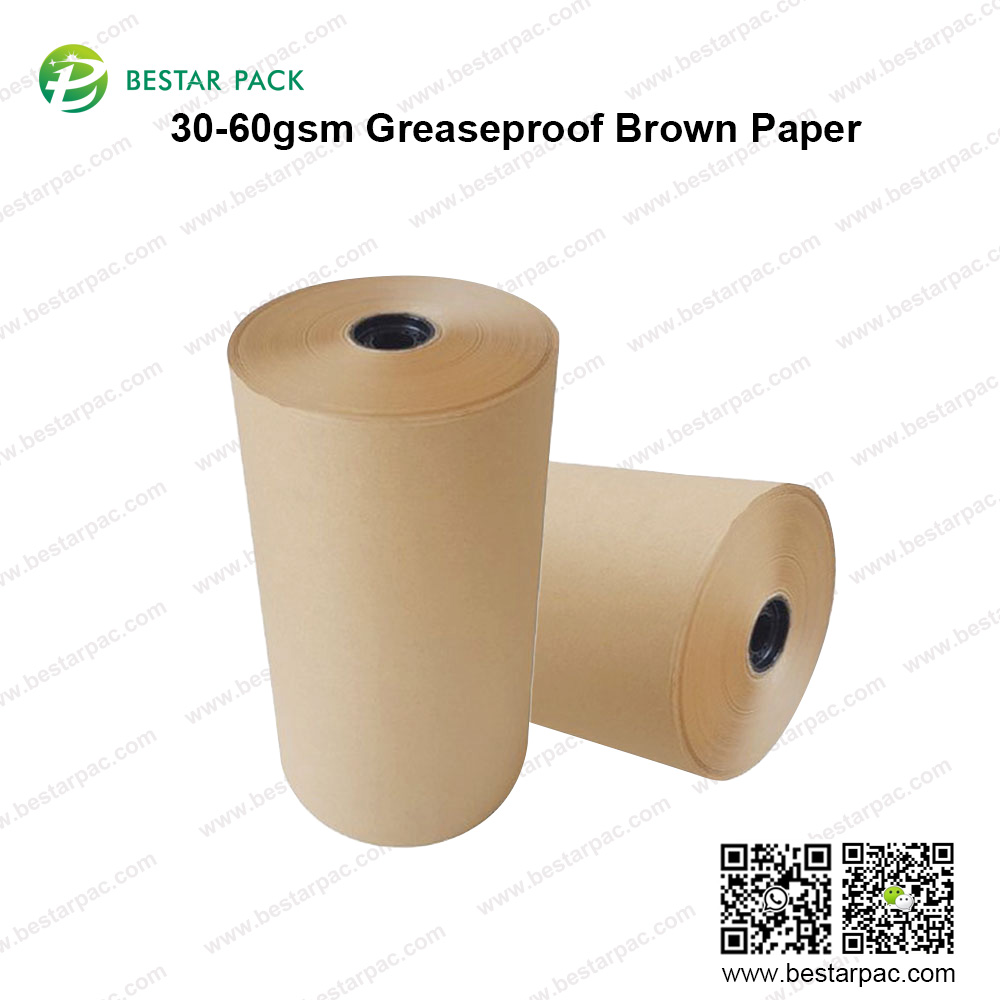 Papel pardo à prova de gordura 30-60 g/m²