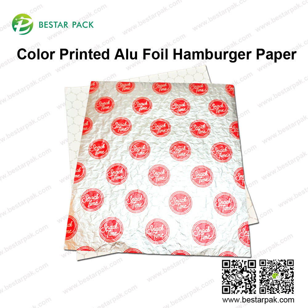 Papel de hambúrguer de alumínio impresso em cores