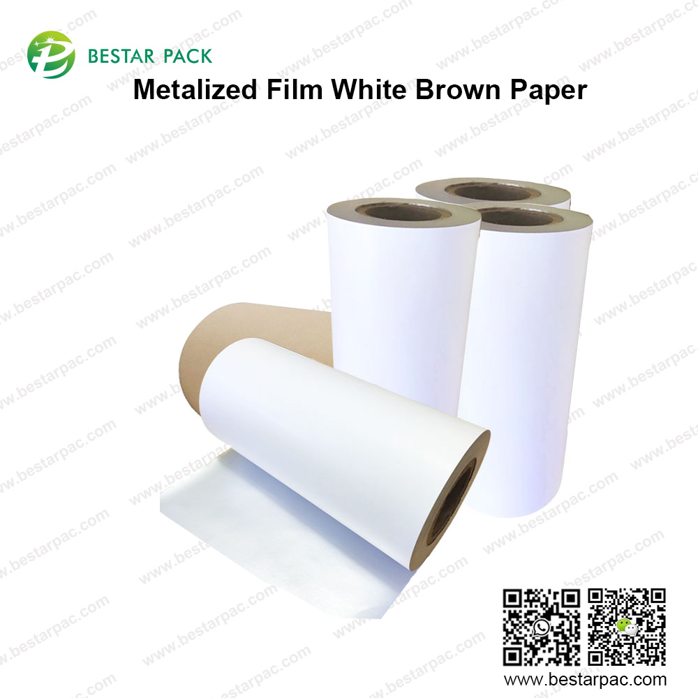 Filme metalizado branco papel pardo