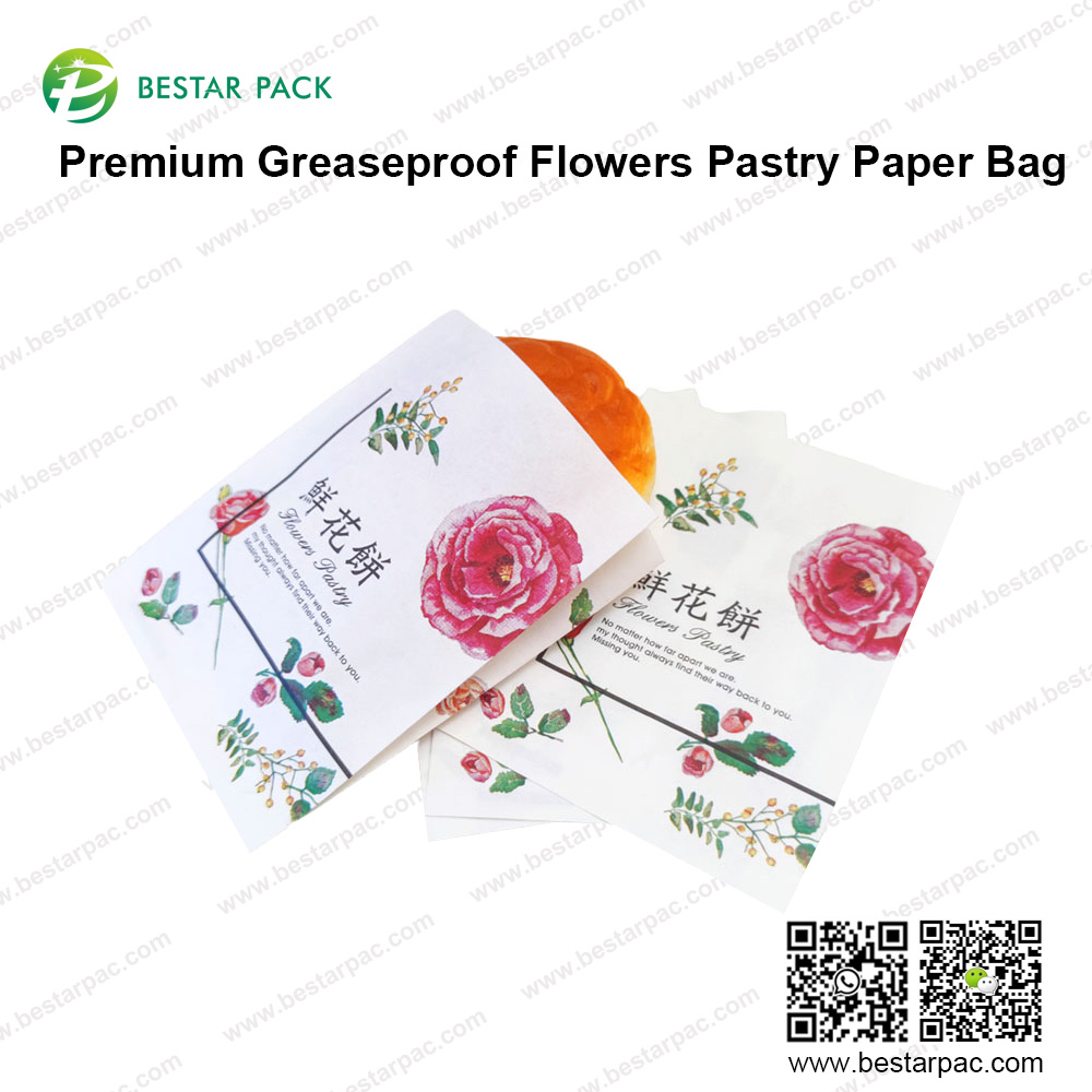 Saco de papel para confeitar com flores premium à prova de gordura